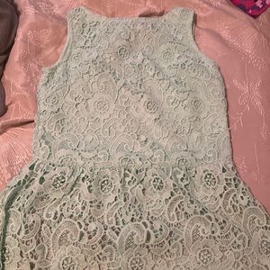Mint green top with lace